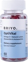 Briyo Optivital Eye Health Suplemento con Lutein, Zeaxanthin, Astaxanthin y Omega 3 – Apoya la claridad visual, el alivio de la fatiga y la salud retina a largo plazo – Uno al día, 60 Softgels
