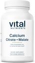 Nutrientes vitales Citrato de calcio y complejo de malata 150mg ← Suplemento vegano Silencioso Apoyo Bone Strength, Muscle y Salud Cardiovascular* ← Gluten, Dairy y Soy Gratis 100 Capsules