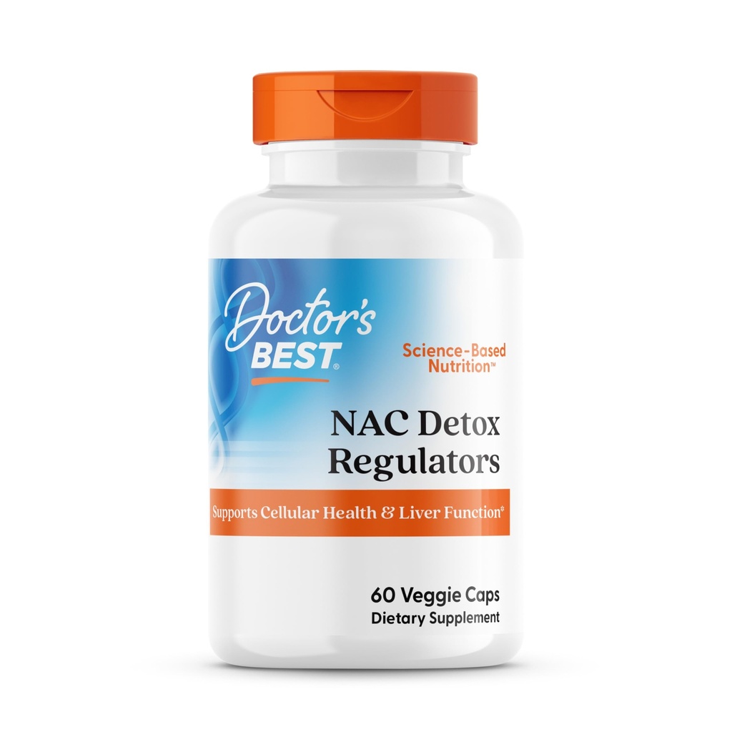 Los mejores reguladores NAC Detox, soporta la función de salud celular, no GMO, libre de gluten, libre de soja, Vegetariano 60 cápsulas de verduras