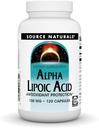 Fuente Naturales Ácido Lipoico alfa 100 mg Apoyo Metabolismo Sugar saludable, Función del hígado & Generación de energía - 120 cápsulas