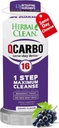 Herbal Limpio Qcarbo16 Bebida limpia de desintoxicación del mismo día (16 fl oz) - Grape Flavor Full Body Cleanse* Detox Drink for Moderate Toxin Level*, Vitamina B2 y Vitamina B12 para Hombres &amp; Mujeres