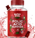 Folic Acid Gummies 400mcg - Esencial Prenatal &amp; Pregnancy Gummy for Women, Moms & Baby to Be - 60 Raspberry Flavored Folate Gummy Vitaminas - Made in The USA