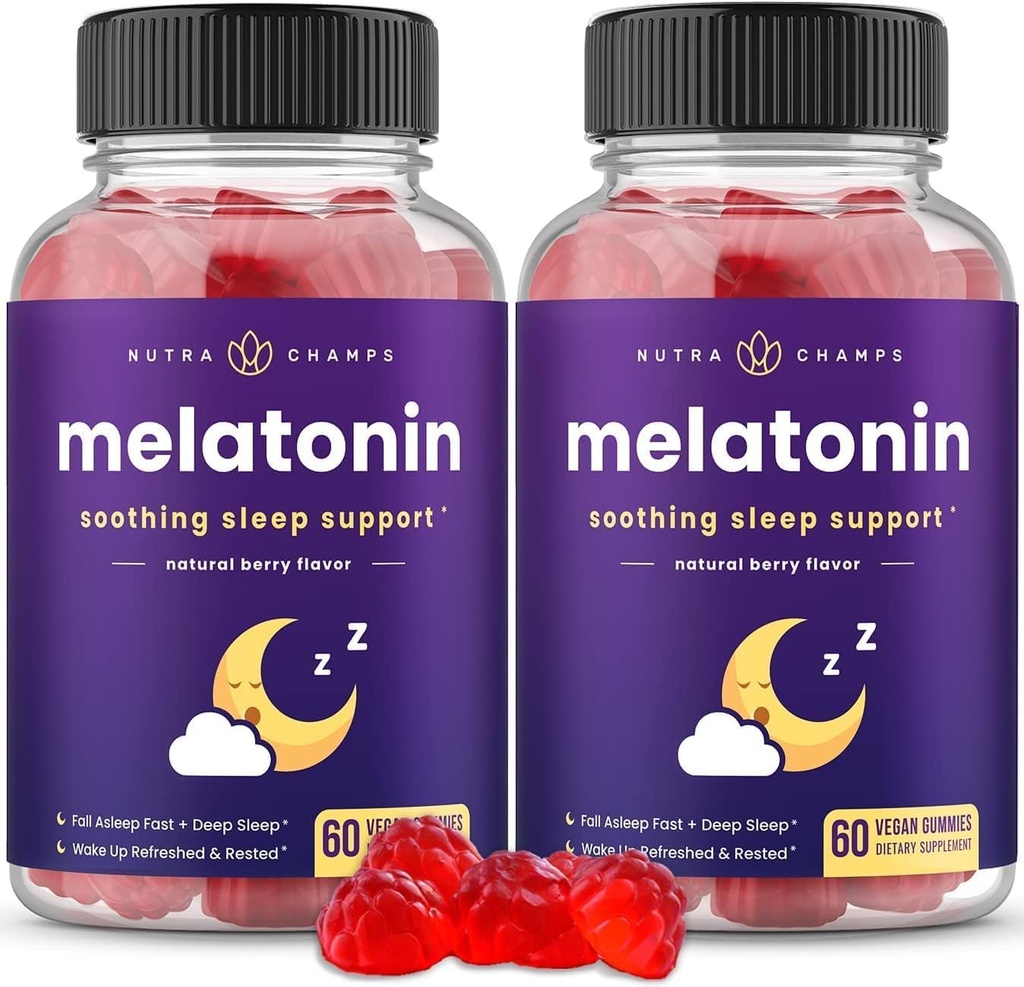 Melatonin Gummies for Kids &amp; Adults Silencio Natural Sleep Aid Drug-Free, Vegan Berry Flavor Kids Melatonin Gummy Supplement  2.5mg, 5mg or 10mg Dose ← Sleeping Pills Substitute 60 Gummies (Pack of 2)