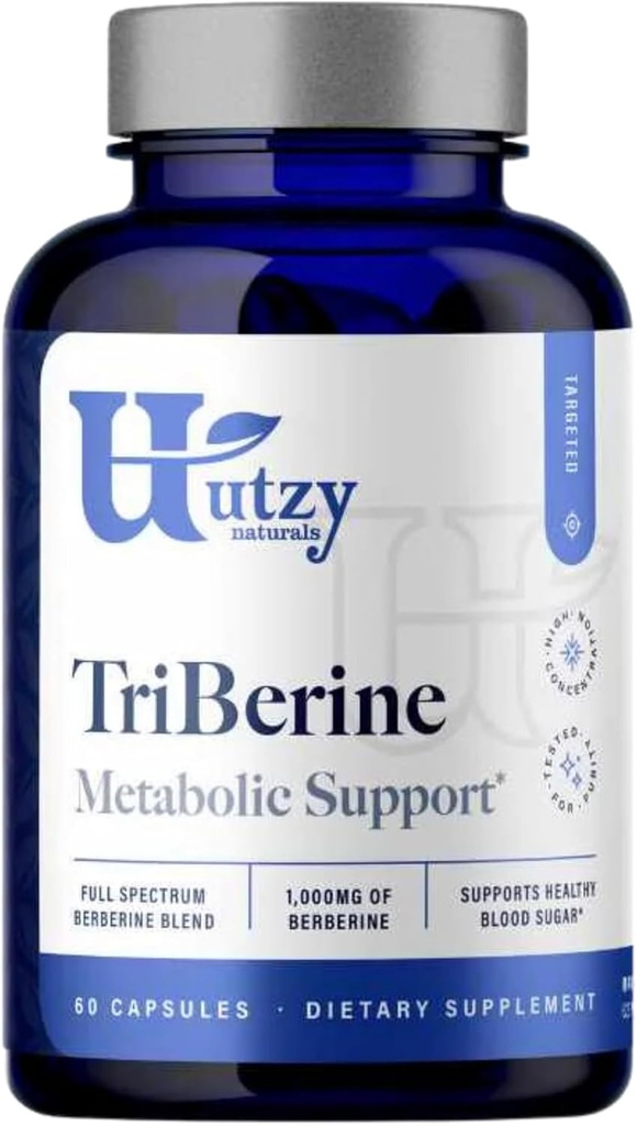 Utzy Naturals TriBerine | 1,000 mg of Full Spectrum Berberine | 60 Capsules