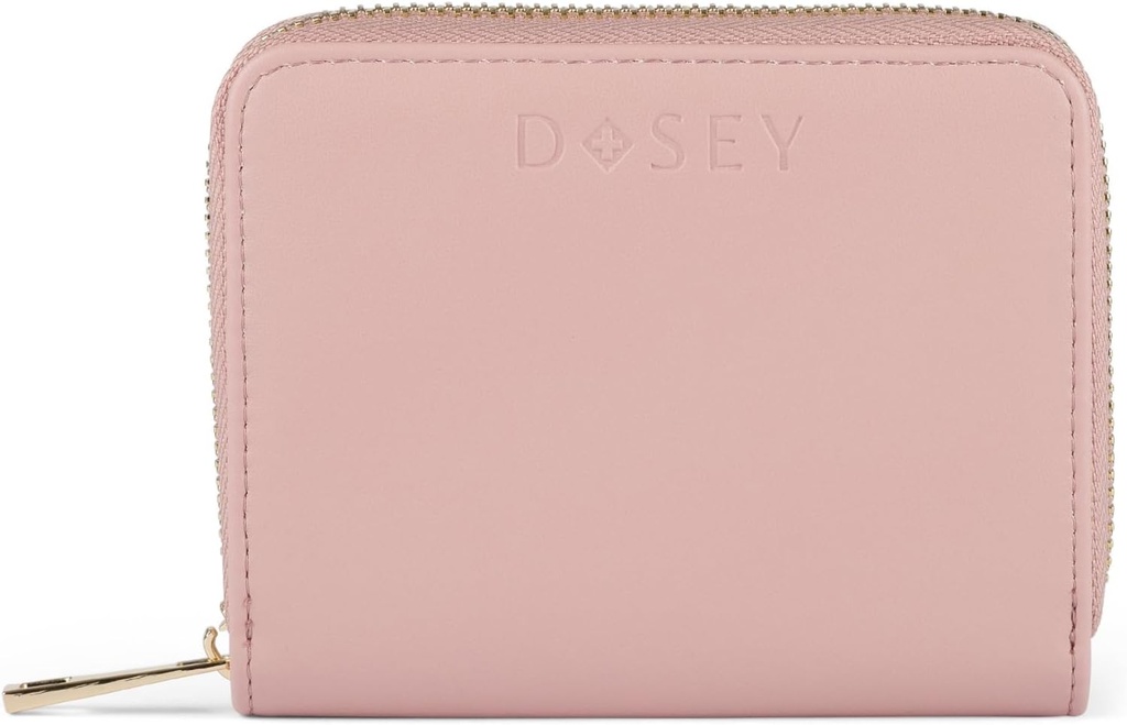 Dosey Wellness Wallet Travel Pill Organizer &amp; Easy-Slide Pill Pouches - Smooth Vegan Leather with 4 Airtight Pill Pockets for Med Storage & Protection - Stylish Med Organizer (Rose), versión actualizada