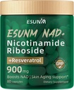 Nicotinamide Riboside 900mg, NMNH Supplement Resveratrol Nutritional Supplements, Supplement for Anti-Aging, Energy, Focus - 80 Capsules