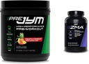 PRE JYM 30 Servidores Pineapple Strawberry &amp; JYM ZMA Zinc/Magnesium Capsules Suplemento 90 cápsulas vegetarianas