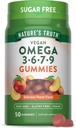 La verdad de la naturaleza Vegan Omega 3679 Gummies Silencio 50 Conde Silencio Peach Flavor ← No Gluten Suplemento Libre
