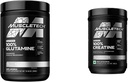 MuscleTech Creatine Monohydrate Powder Platinum Pure Micronized Muscle Recovery + Builder &amp; owder 100% Pure L Glutamine Powder