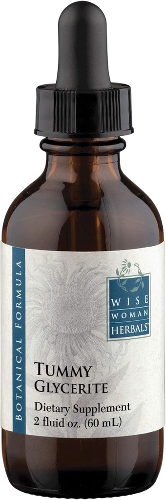Herbals de mujer sabia - Tummy Glycerite - 2 oz - All-Natural Stomach Aid - Ayuda con molestias estomacales, queasiness, gas y ruborización - promueve la función digestiva saludable y el apoyo abdominal
