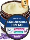 Venture Pal Magnesium Lotion, Topical Magnesium Cream for Sleep, Leg Cramps & Pain, Muscle Relaxation, Calm, Moisturizing Supplement with Coconut Oil, Shea Butter & Hyaluronic Acid, Safe for Kids