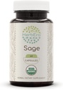 HerbEra Sage USDA Organic 60 Capsules ← Natural Herbal Suplemento Silencio Certified Organic Vegetarian Capsules and Organic Sage (Salvia officinalis) Leaf seco (60 cápsulas)