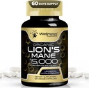 Lions Mane Suplemento cápsulas - 120 Conde - Suplemento de setas, Suplementos de cerebro para memoria y foco, Capseles de seno de león orgánico - Apoyo cognitivo e inmunitario, Suplemento de enfoque