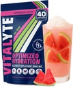 Vitalyte Electrolyte Powder Drink Mix, Isotonic Electrolyte Hydration Mix, Gluten Free Post Workout Powder, Pack de 1, 35 oz., Watermelon Flavor