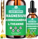 2 Pack Cortisol Suplemento w. Magnesium L Theanine Ksm-66 Ashwagandha Vitamin K2 B6 D 3 Suplemento, Magnesio líquido para Cortisol Reducir el Detox Manager, Calm Relax &amp; Balanced Hormone