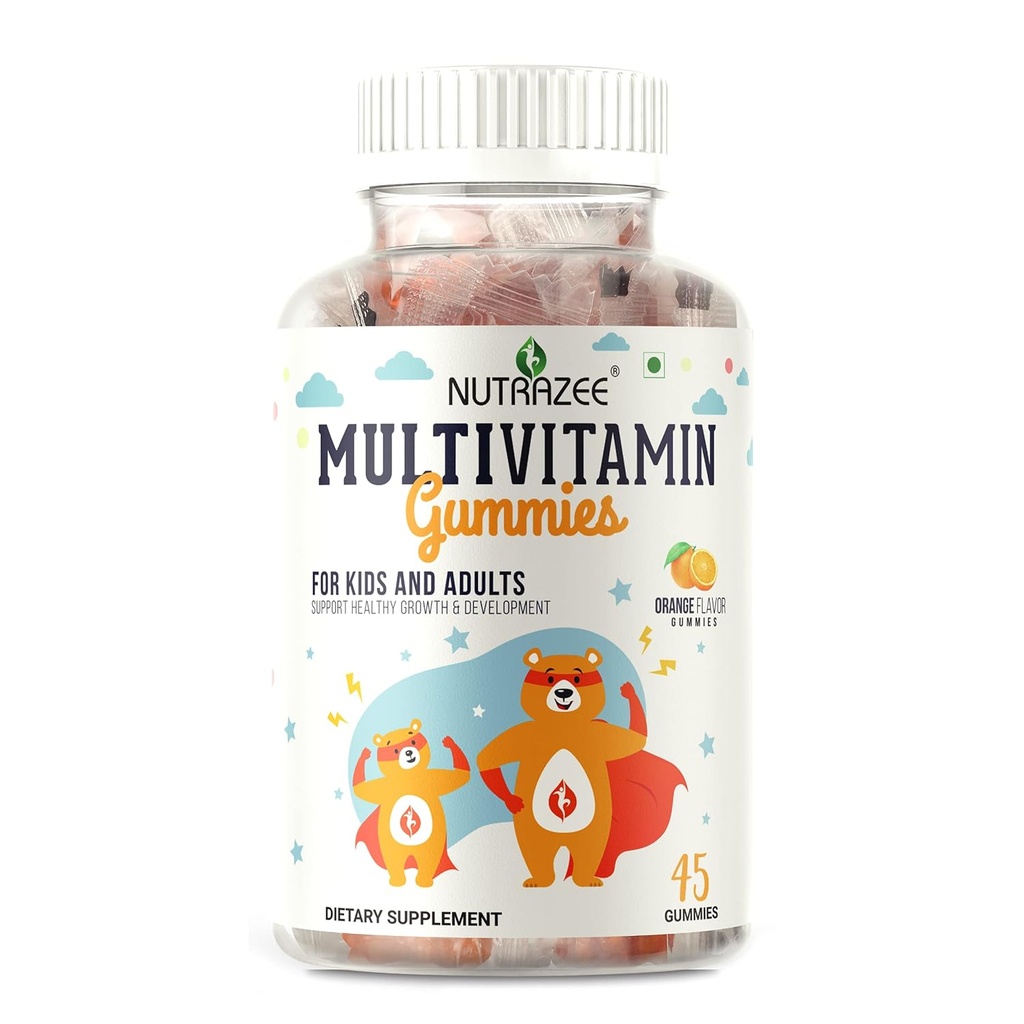 Gummies multivitamínicas para niños, hombres " mujeres " , Suplemento con vitaminas esenciales de biotina para el crecimiento saludable, el desarrollo " , 45 osos de Gummy