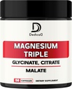Complejo de magnesio triple 500mg - 150 cápsulas - 100mg Magnesio Elemental Suplemento compuesto con glincinato de magnesio, citrato " Malate - Soporte Salud de huesos, músculo " Sistema inmunitario