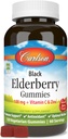 Carlson - Black Elderberry Gummies, con vitamina C & Zinc, Immune Support, 120 Gummies
