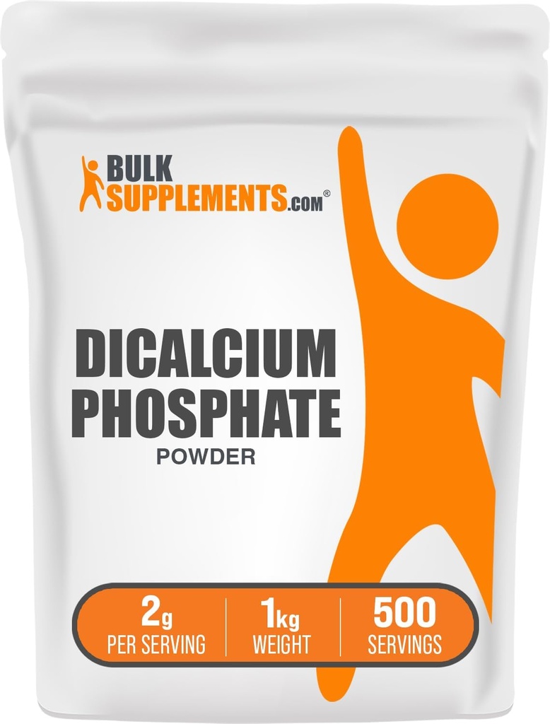 BulkSupplements.com Dicalcium Phosphate Powder - Calcium Supplement, DCP Supplement - Unflavored & Gluten Free, 2g per Serving, 1kg (2.2 lbs) (Pack of 1)