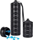 XHT Premium Weekly Metal Pill Organizer 7 Day 2 Times a Day – Waterproof AM PM Pill Organizer Travel Case, Heavy Duty Pill Holder and Pill Box for Medicine, Vitamins, Fish Oil &amp; Supplements
