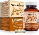 NaturaNectar - Brown Bee Propolis - NSF Contents Certified - Premium Brasileño Propolis - Suplemento sin gluten con Flavonoids, FLAV-B y PWE - Naturalmente Fuentedo a través de la apicultura ética (60pcs.)