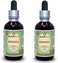 Rhodiola (Rhodiola Rosea) Glycerite, Orgánica de raíces secas Extracto líquido libre de alcohol (Marca: HerbalTerra, Proudly Made in USA) 2x2 fl.oz (2x60 ml)