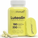 Suplemento de luteolina 200mg - 180 cápsulas vegetarianas, 3 meses de suministro - Fortalecer la función cognitiva " salud general - laboratorio probado, hecho en EE.UU., 2 tamaño de servicio