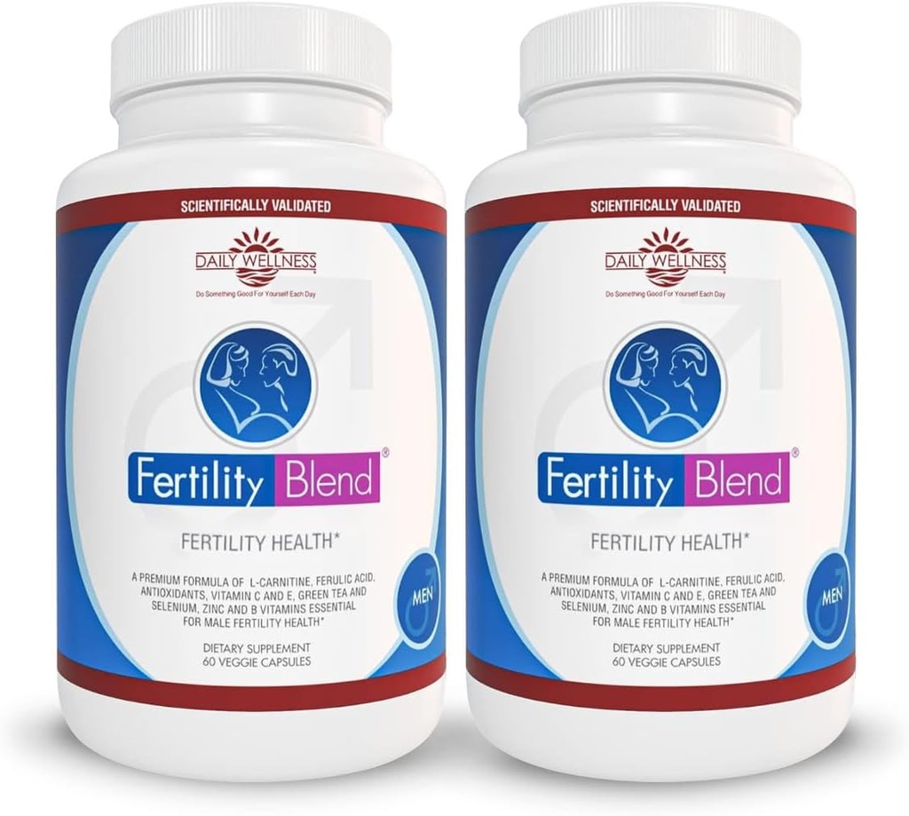 Bienestar diario para hombres - Suplementos de fertilidad masculina, píldoras de vitamina Blend - Conteo masculino Preconcepción para él - Suplementos de fertilidad para hombres - 60 cápsulas, 2 paquete