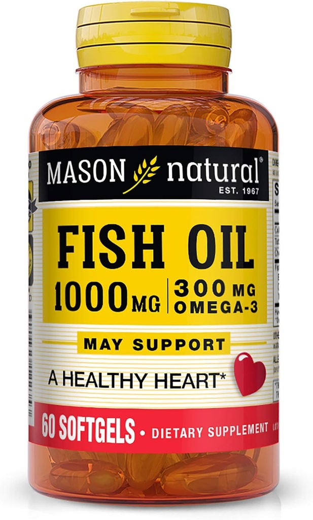 Masón Vitaminas Fish Oil 1000 Mg Omega-3 Softgels, 60 Conde
