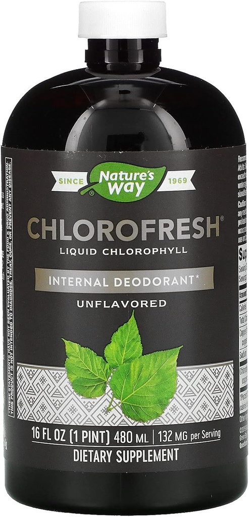 Camino de la Naturaleza Chlorofresh Liquid Chlorophyll Desodorante Interno, desfavorado 16 oz
