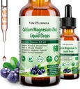Citrato de magnesio de calcio con vitamina D3 K2, B6, Omega-3, gotas de calcio líquido de alta potencia w. Suplemento herbal para el hueso, músculo, relajación, sueño, nerviosismo