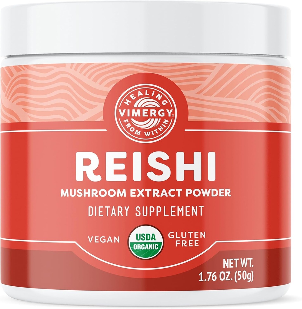 Vimergy Reishi Powder – Superfood Cellular Support* – Beneficios Immune Health* – USDA Certified Organic, Vegan, Paleo-Friendly, Gluten-Free – 33 Servimientos