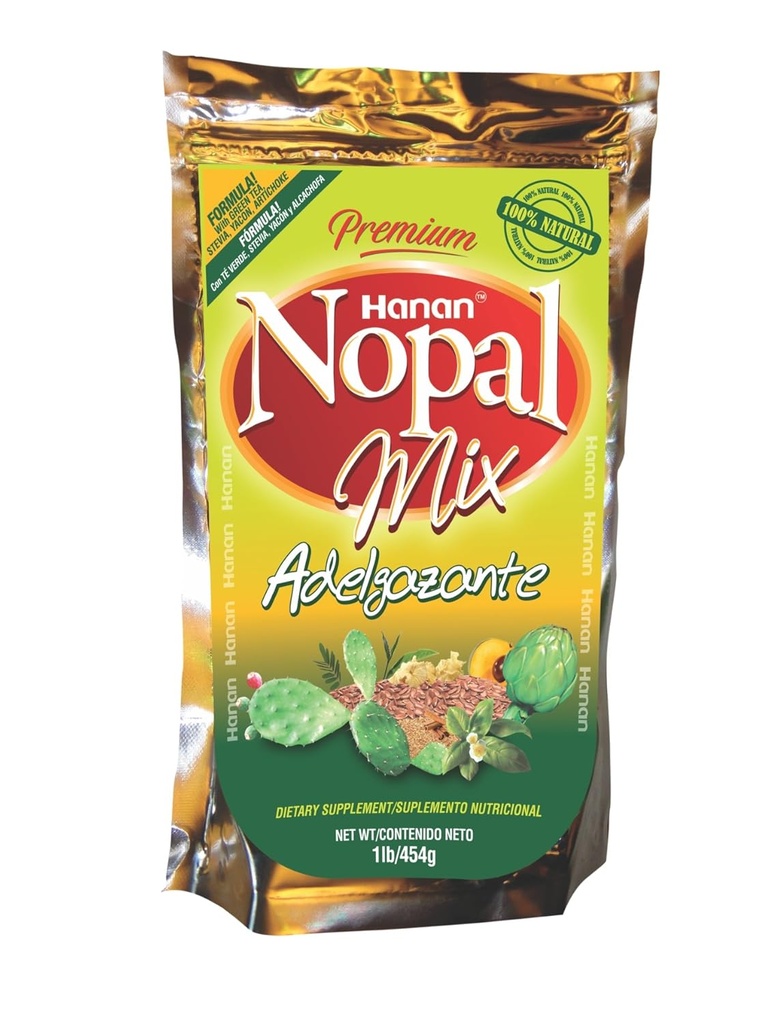 Nopal Mix Linaza Plus Adelgazante viven 100% Natural High Fiber Blend ← 1lb / 454g ←Peso Control, Ayudas Naturales en la Limpieza del Colon, Mejora de la Digestión y Aumento de Energía