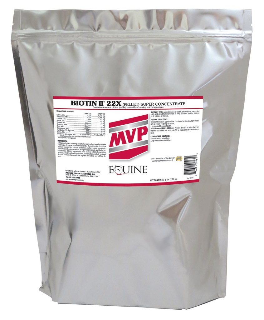 Biotina II 22X (5lb) Hoof Suplemento para caballos