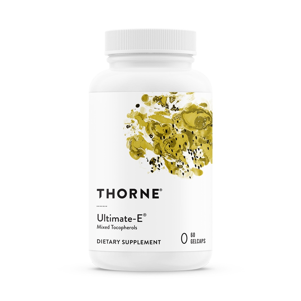 THORNE - Ultimate-E - Vitamin E Supplement from Mixed Tocopherols - Fat-Soluble Antioxidants for Cardiovascular Support* - Third-Party Certified - Gluten, Dairy & Soy-Free - 60 Softgels