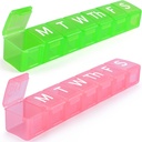 2 Pack Extra Large Weekly Pill Organizer, BPA Free Pill Box 7 Day with XL Compartment for Fish Oils, Travel Friendly Medicine Organizer Pill Case for Vitamins,Supplements