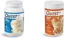 Quest Nutrition Vainilla Milkshake Protein Powder, 24g de Protein, 1g de Sugar, Low Carb, Gluten Free, 3 libras, 43 porciones " Cinnamon Crunch Protein Powder, 20g Protein, 2g Net Carb, 1g Sugar