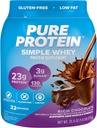 Proteína pura Polvo de proteína simple, sin gluten, Proteína 23G, Chocolate rico, 1,6 libras