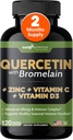 Gade Nutrición Quercetina con Bromelaina Vitamina C y Zinc Vitamina D3 TENIDO Apoyo Inmunitario Suplemento en Capsules ← No-GMO, Libre de gluten, Vegan Silencio Hecho en los EE.UU.