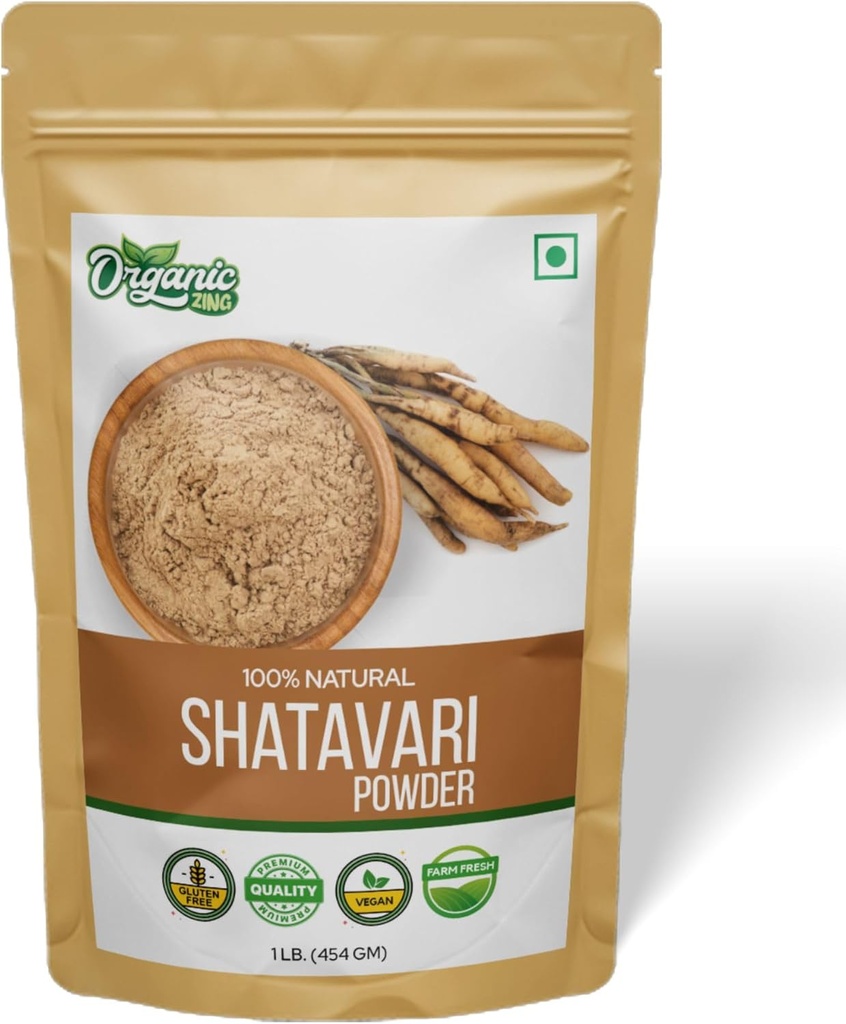 Polvo de Shatavari ecológico para la salud 16 oz (454 gramos) Pack de 1