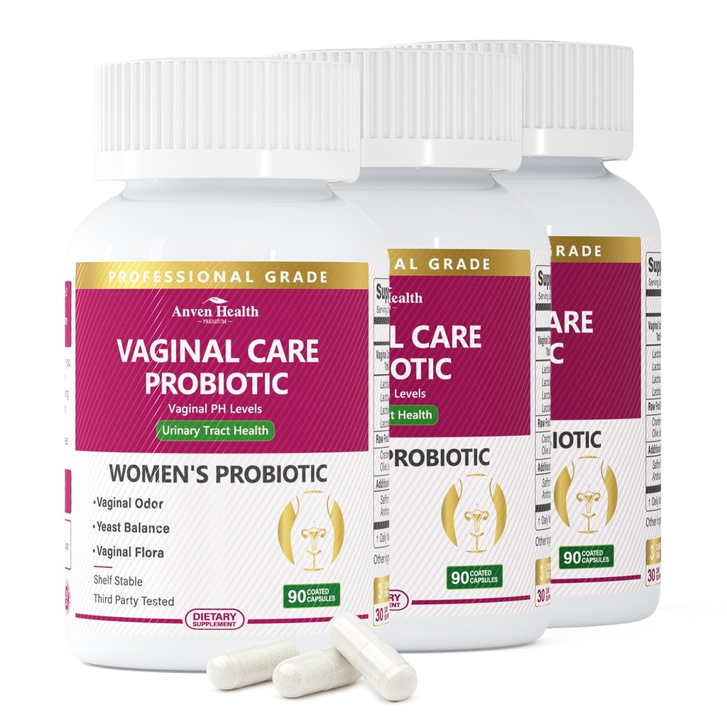 Vaginal Probiotics for Women - pH Balance & Healthy Odor Support with Lactobacillus, Prebiotics & Cranberry - 60 Billion for Feminine Flora, Urinary Tract & Hormonal Balance - 270 Caps