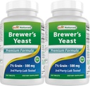 Best Naturals, Brewers Yeast, 7-1/2 Grains with Vitamin B1, Vitamin B2, 1000 mg 240 Tablets (240 Count (Pack of 2))