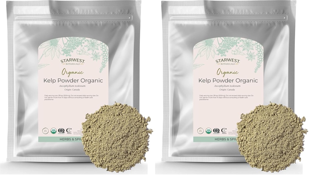 Botánica Starwest Polvo orgánico Kelp, 16 onzas (Pack of 2)