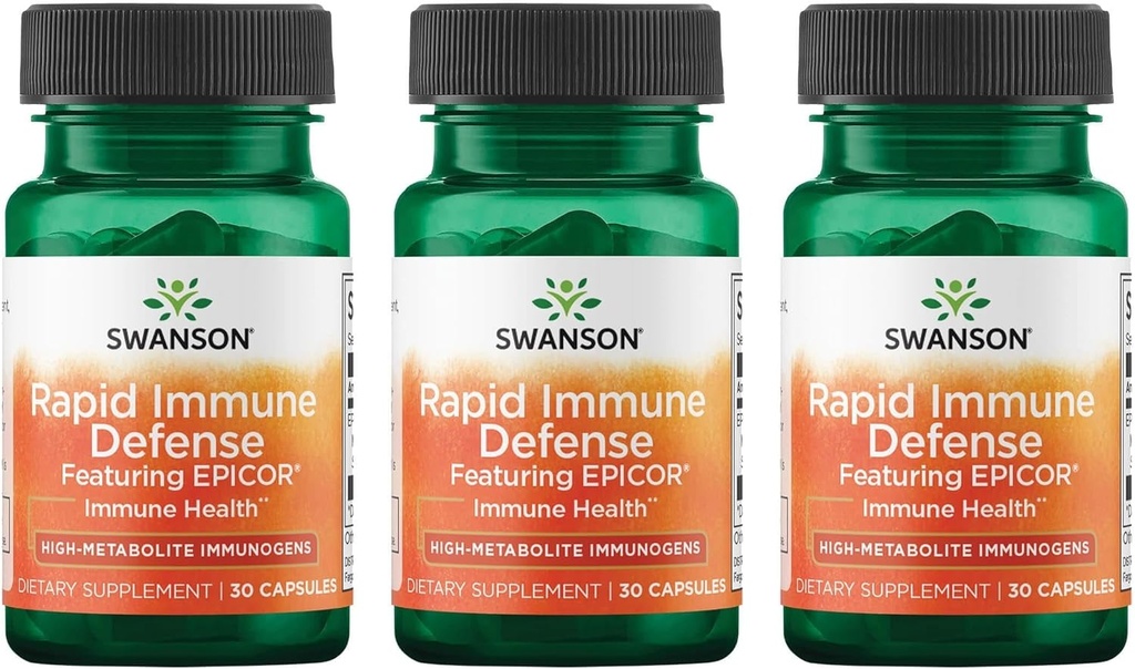 Swanson Rapid Immune Defense con Epicor 500 mg 30 Caps (3 Pack)