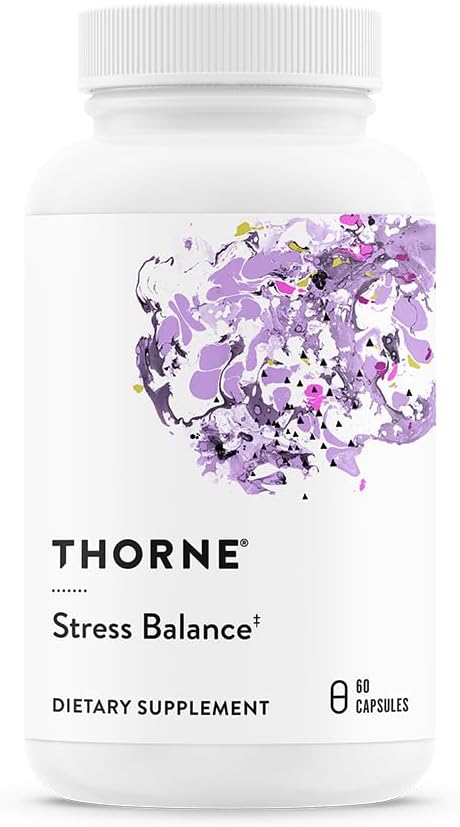 THORNE - Equilibrio de estrés - Suplemento de apoyo a la adaptación con vitaminas B, vitamina C, Ashwagandha, Ginseng " Zinc* - Gluten, lácteos " libres de soja - 30 servicios
