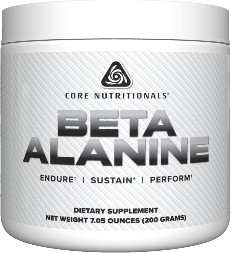 Core Nutritionals Beta Alanine Powder | Supports Strength, Muscle Performance, & Endurance | Helps Reduce Muscular Fatigue | 200 Grams (Unflavored)