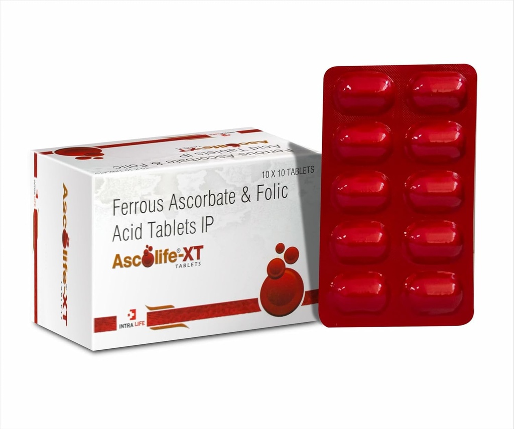 AFTER G XT ← Ferrous Ascorbate 100mg + Folic Acid 1.5mg tención Útil para Anaemia, Menorrhagia, Embarazo " Lactation, Gener alized Weakness.