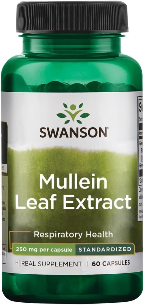 Swanson Mullein Leaf Extract - Estándarizado 250mg 60 cápsulas