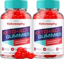 (2 Pack) KetoSophy Keto ACV Gummies - Advanced Weight Loss KetoSophy Keto Plus Gummies Apple Cider Vinegar KetoSophy ACV Gummies Weight Management Suplemento dietético Comentarios Hombre Mujeres (120 Gummies)