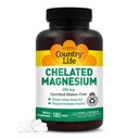 Country Life Chelated Magnesium 250mg - Supports Heart, Bone & Muscle Health, Vegan-Friendly Magnesium Supplement with Magnesium Oxide and Amino Acid Chelate, Gluten-Free